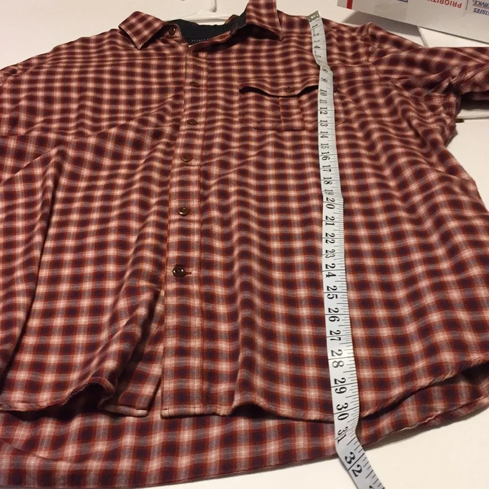Banana Republic Plaid Flannel Shirt Size 17-17.5 XL